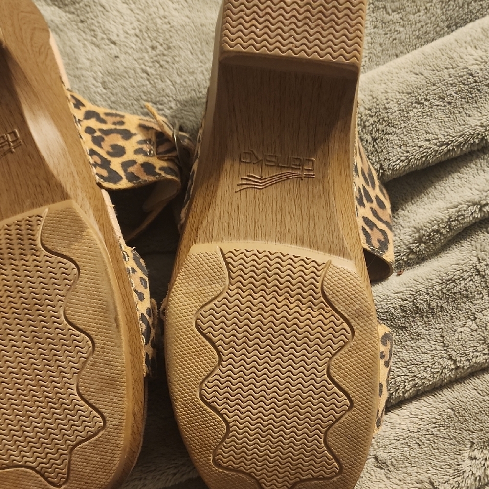 Dansko Leopard Print Sandals with Buckle - Picture 4 of 5